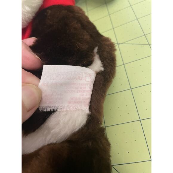 Vintage Fairview 1984 Christmas Puppy Dog Flat 16” Plush Stuffed Animal - Picture 6 of 8